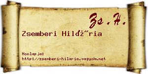 Zsemberi Hilária névjegykártya